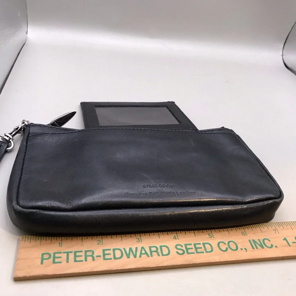 Harley Davidson Genuine Full Grain Leather With Cow Hide Wristlet Attached Mirro